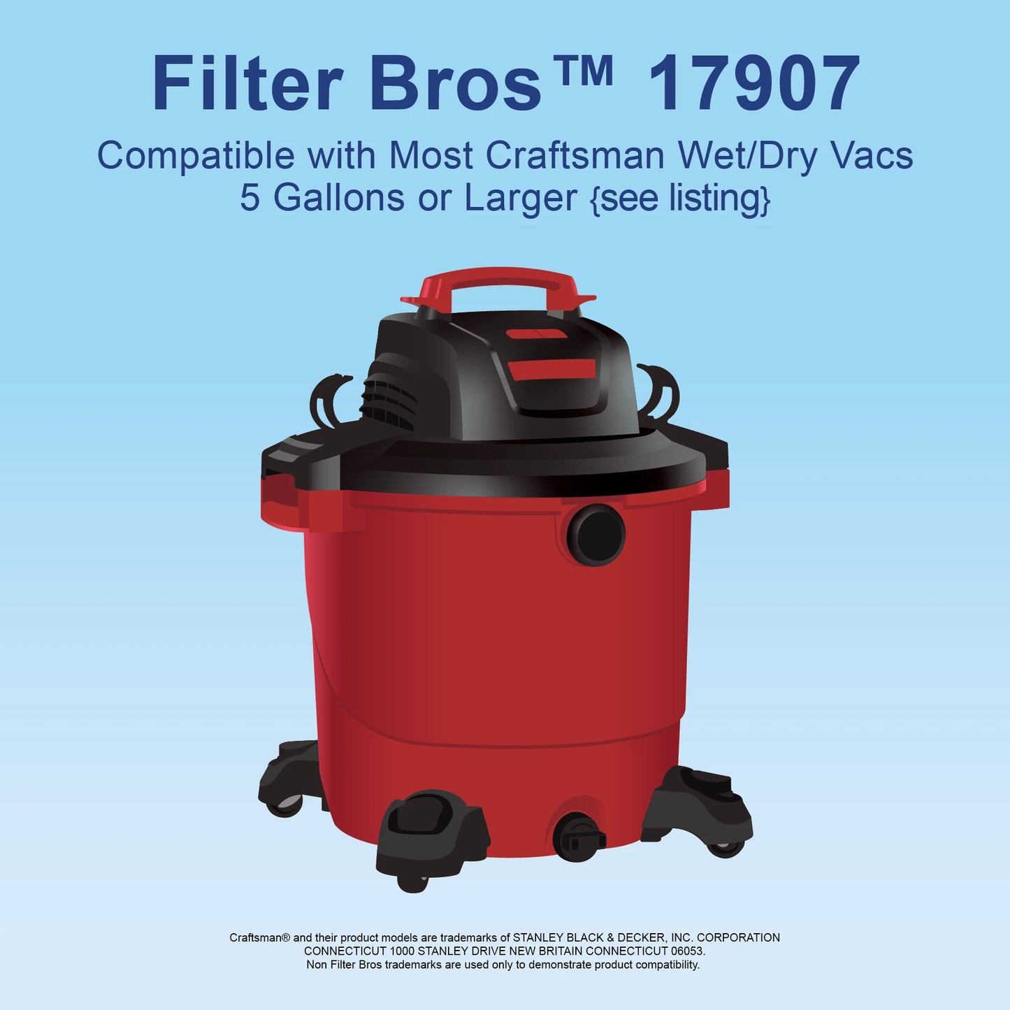 17907 Fits CRAFTSMAN 5+ Gallon Shop Vacs Fine Dust Filter (Copy)