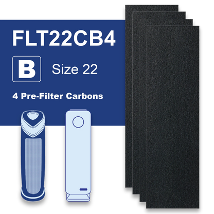 FLT22CB4 Fits GERMGUARDIAN Filter B Carbon Replacement 4 Pack Pre-Filter