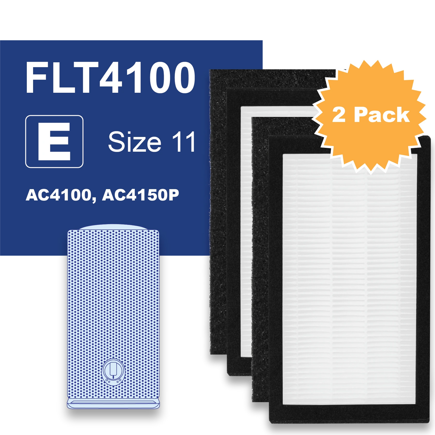 FLT4100 Fits GERMGUARDIAN Filter E AC4100, AC4150P HEPA