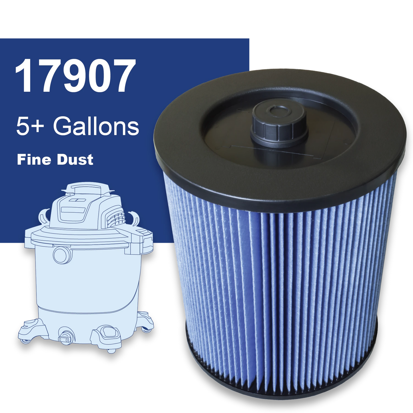 17816 Fits CRAFTSMAN 5+ Gallon Shop Vacs Filter (Copy) (Copy)