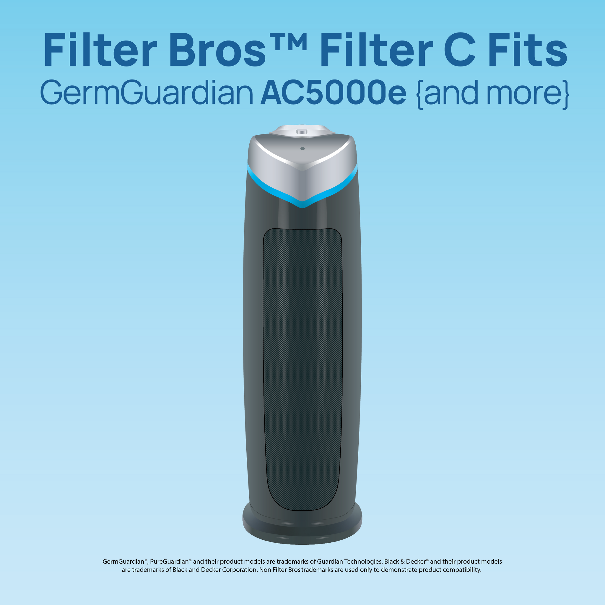 Filter Bros Filter C Compatible With GermGuardian FLT5000 AC5000
