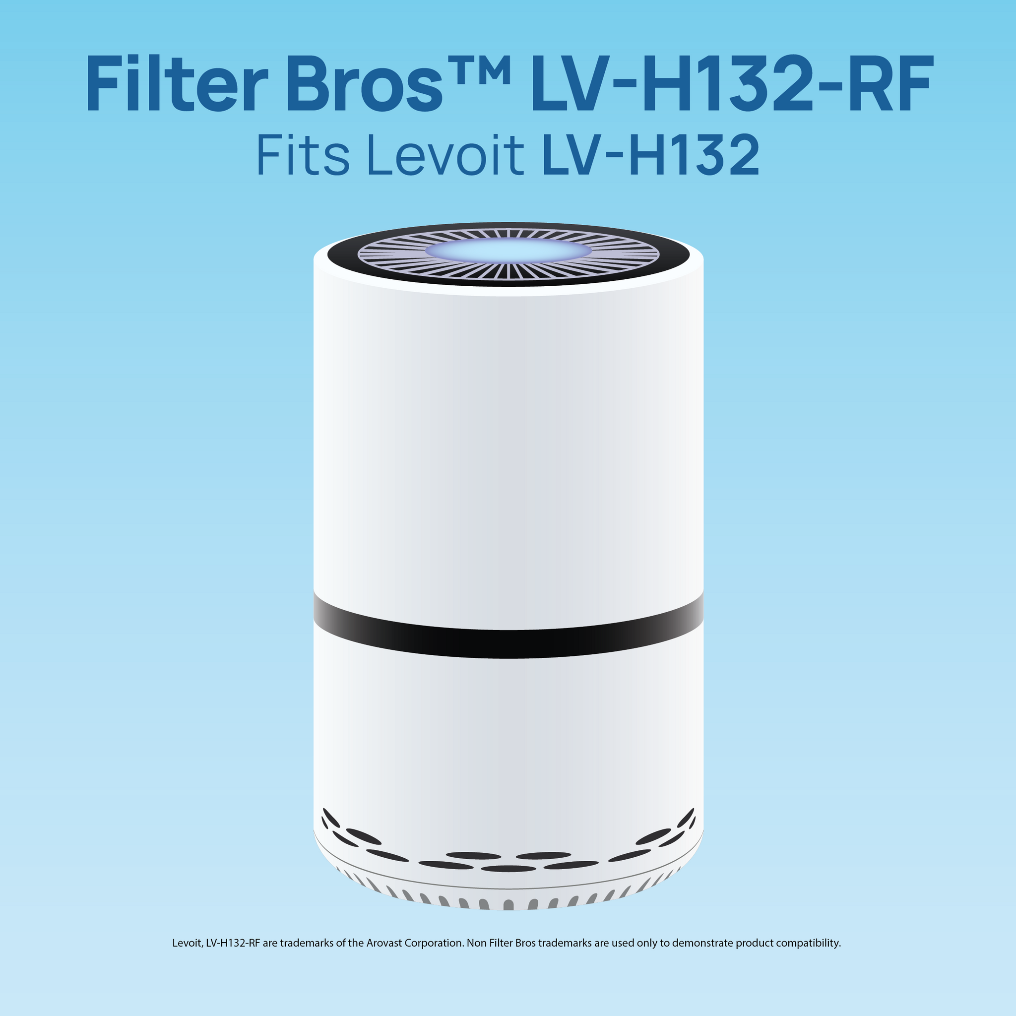 Levoit Air Purifier Replacement Filter LV-H132-RF, Genuine, for LV-H132  Series, 1 Pack
